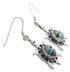 Southwest Multicolor Turtle Silver Hook Dangle Earrings PX32003